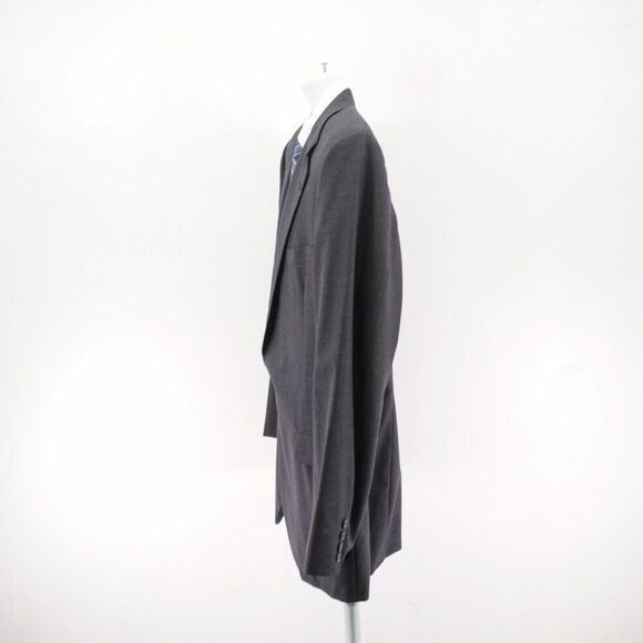 Vintage Hickey Freeman Wool Gray Check 2 Piece Suit 44R 38 / 32 High Rise Pleate - Picture 8 of 16